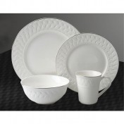 Dinner Set 16pcs: pattern + silver rim