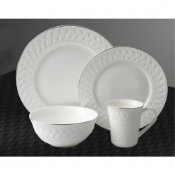 Dinner Set 16pcs: pattern + silver rim